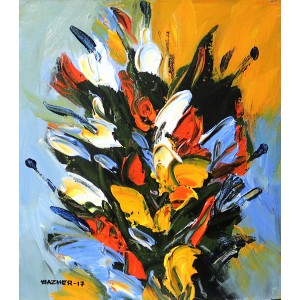 Mazhar Qureshi, 12 X 14 Inch, Oil on Canvas, Floral Painting, AC-MQ-067